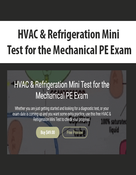 [Download Now] HVAC & Refrigeration Mini Test for the Mechanical PE Exam