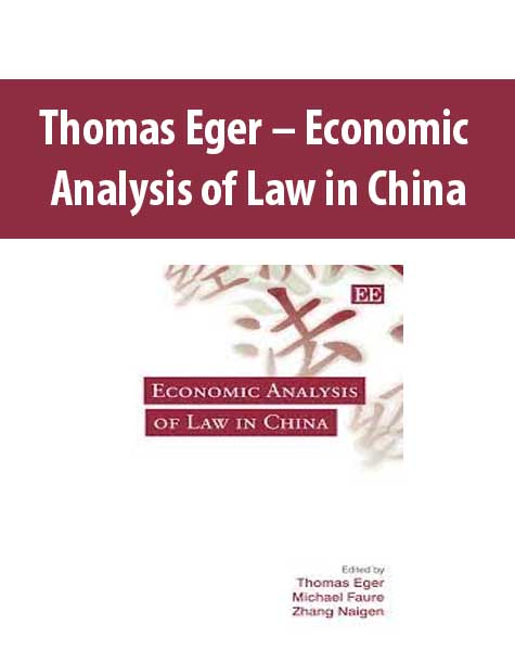 Thomas Eger – Economic Analysis of Law in China