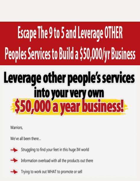 Escape The 9 to 5 and Leverage OTHER Peoples Services to Build a $50