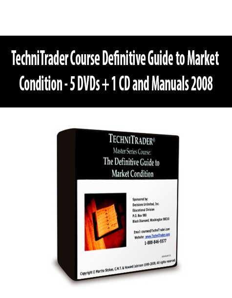 TechniTrader Course Definitive Guide to Market Condition - 5 DVDs + 1 CD and Manuals 2008